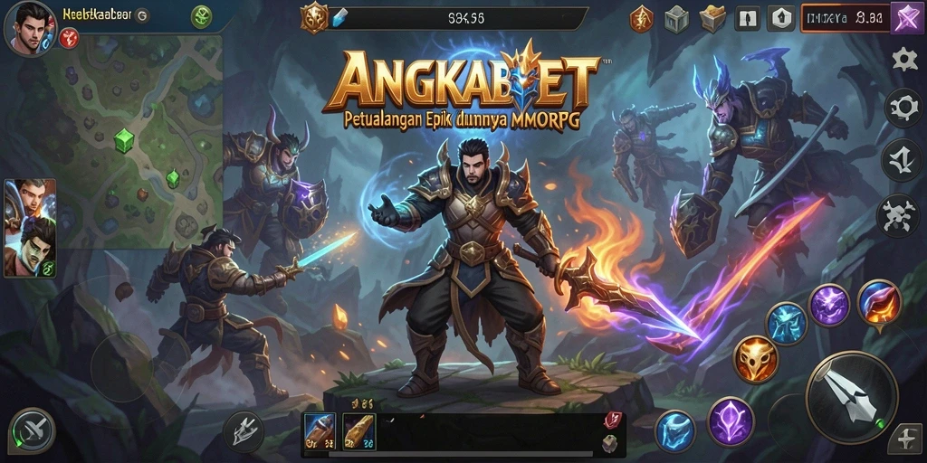 Tangkapan layar ANGKABET menampilkan pertempuran epik dalam dunia MMORPG.