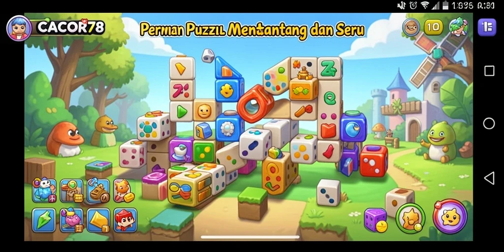 Tangkapan layar gameplay CACOR78 yang menunjukkan tantangan puzzle yang seru.