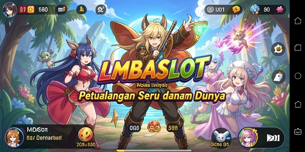 Screenshot menunjukkan aksi pertarungan seru dalam game Anime LMBASLOT.
