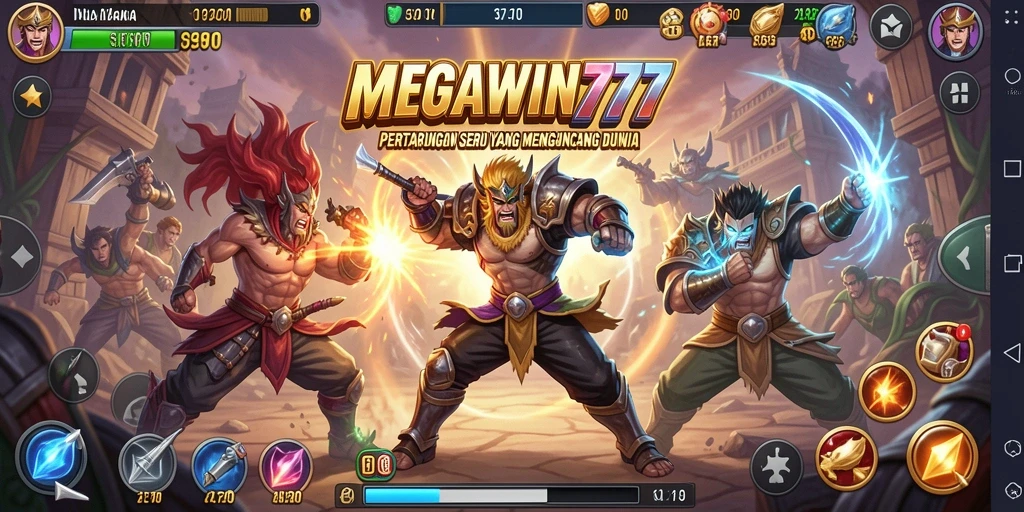 Tampilan seru dari gameplay MEGAWIN777 dengan pertarungan intens.