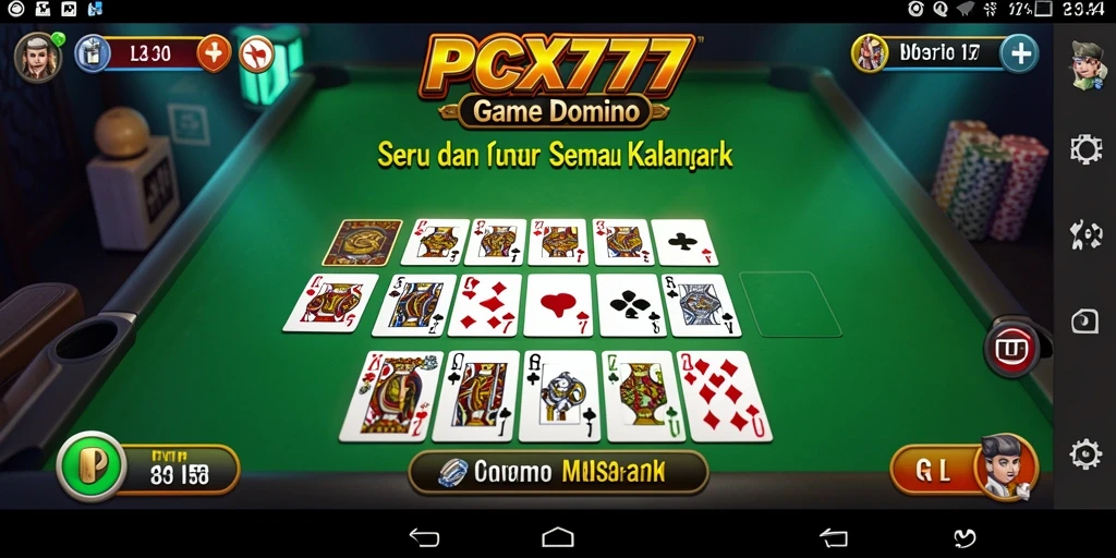 Tampilan gameplay seru dari PCX777, menampilkan keasyikan bermain Domino.